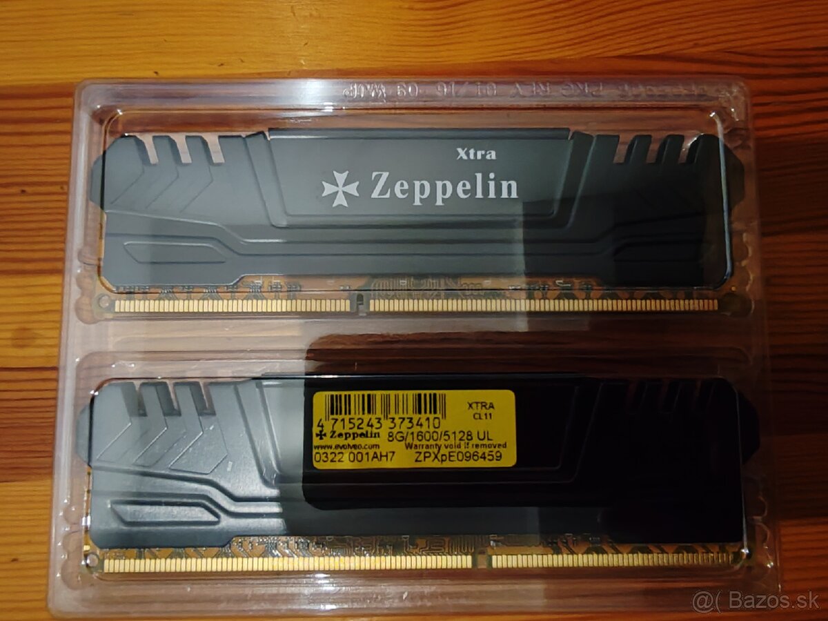 Predám pamäť RAM DDR3 2X8GB 1600MHz ZEPPELIN KIT