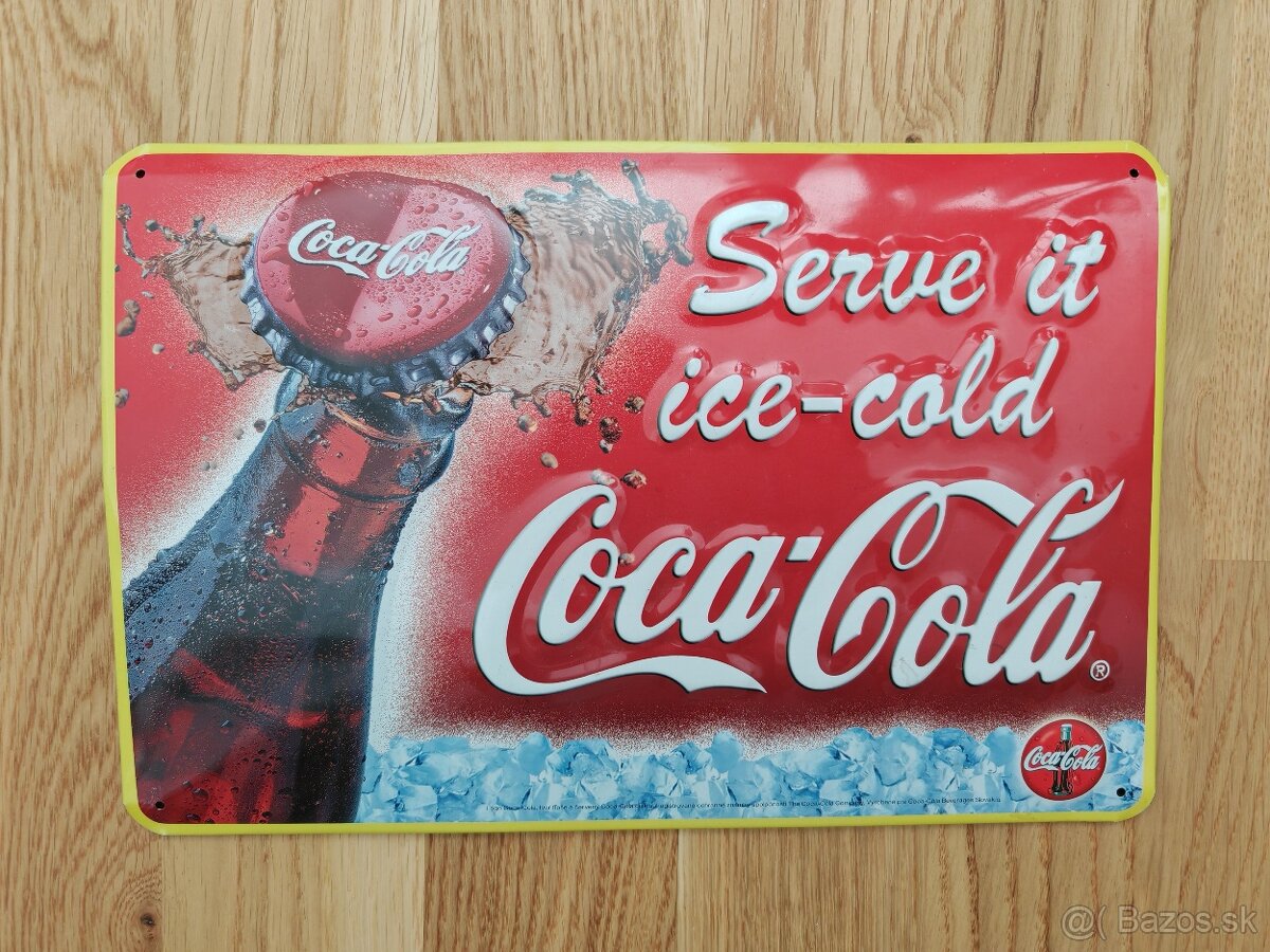 Plechová reklamná tabuľa Coca Cola