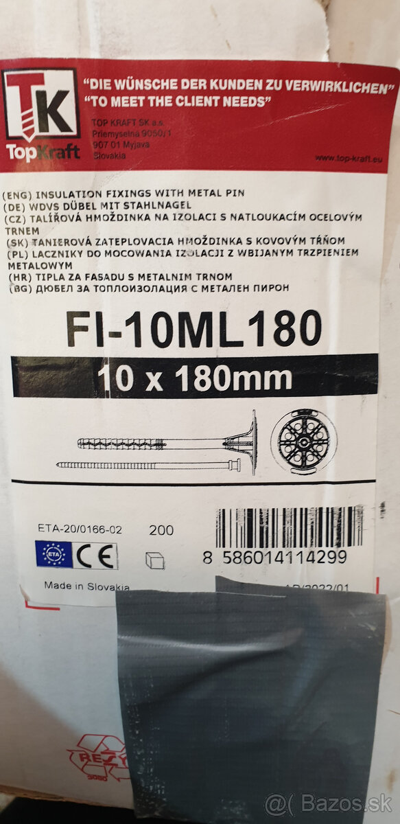 Topkraft Hmoždinka tanierová 10x180