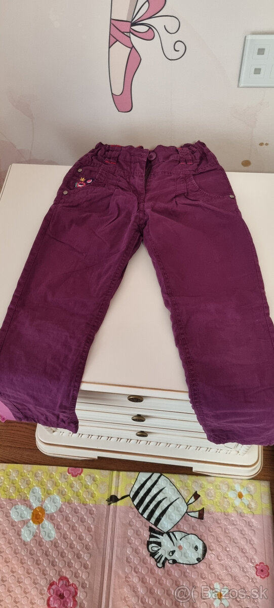 Zateplené dievčenské nohavice 122