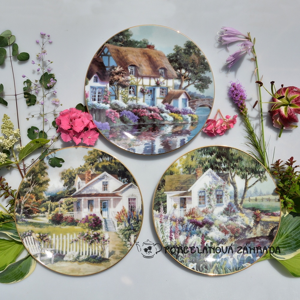 Zberateľské porcelánové taniere - chalúpka