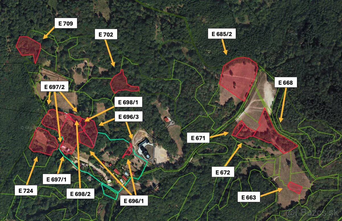 Prochot (ZH) - 6.069 m2 LESNÉ POZEMKY v pozemkových úpravách
