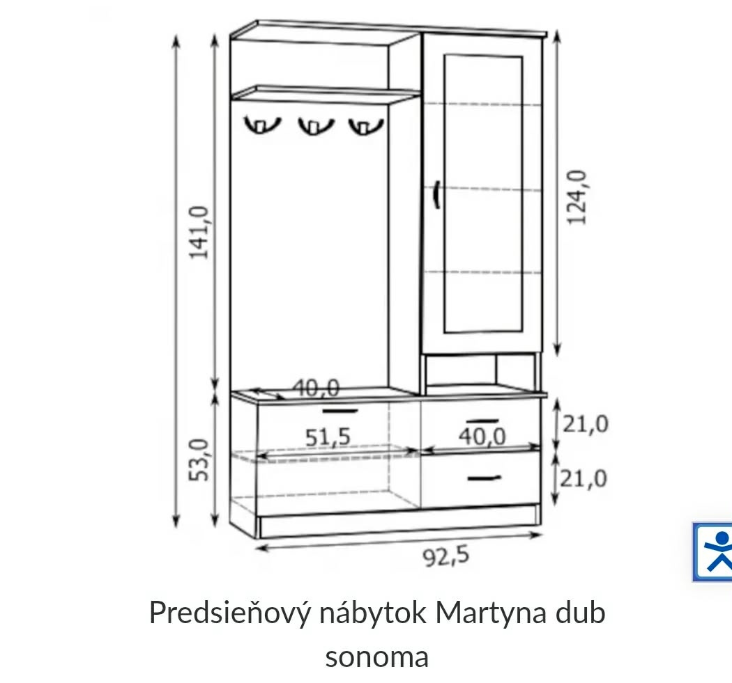 Botníková skriňa s vešiakmi