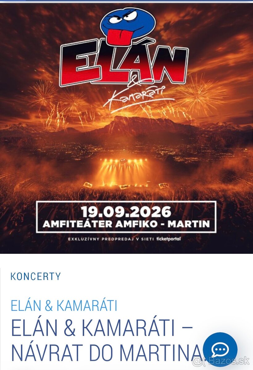 ELÁN - lístky na koncert
