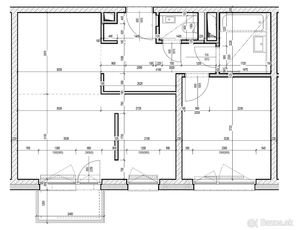 Na prenájom 2 iz.byt, 55,2 m2 novostavba, Ružinov