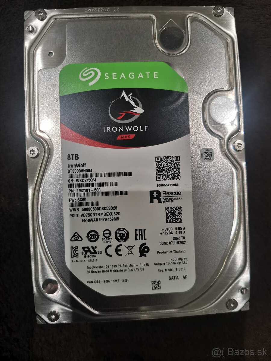 Predám HDD SEAGATE IRONWOLF 8 TB, používaný