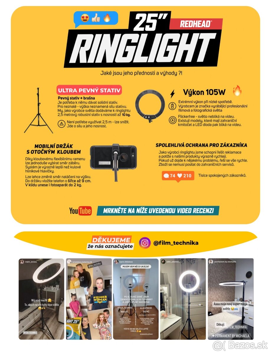 Kruhové ringlight Led svetlo