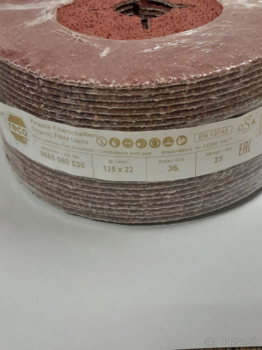 Fíbrové kotúče 125 mm zrnitosť 36
