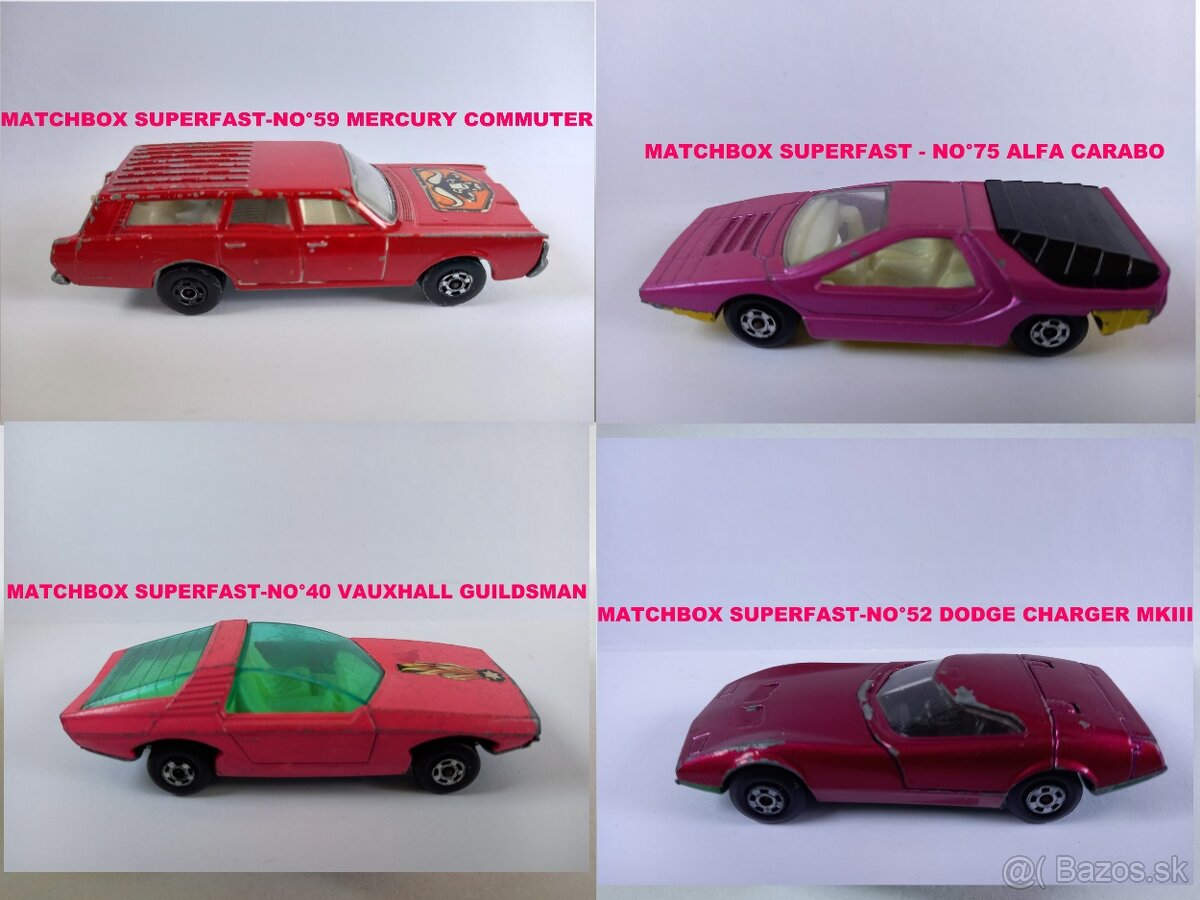 MATCHBOX SUPERFAST-MERCURY,DODGE Mk.III,ALFA CARABO,VAUXHALL