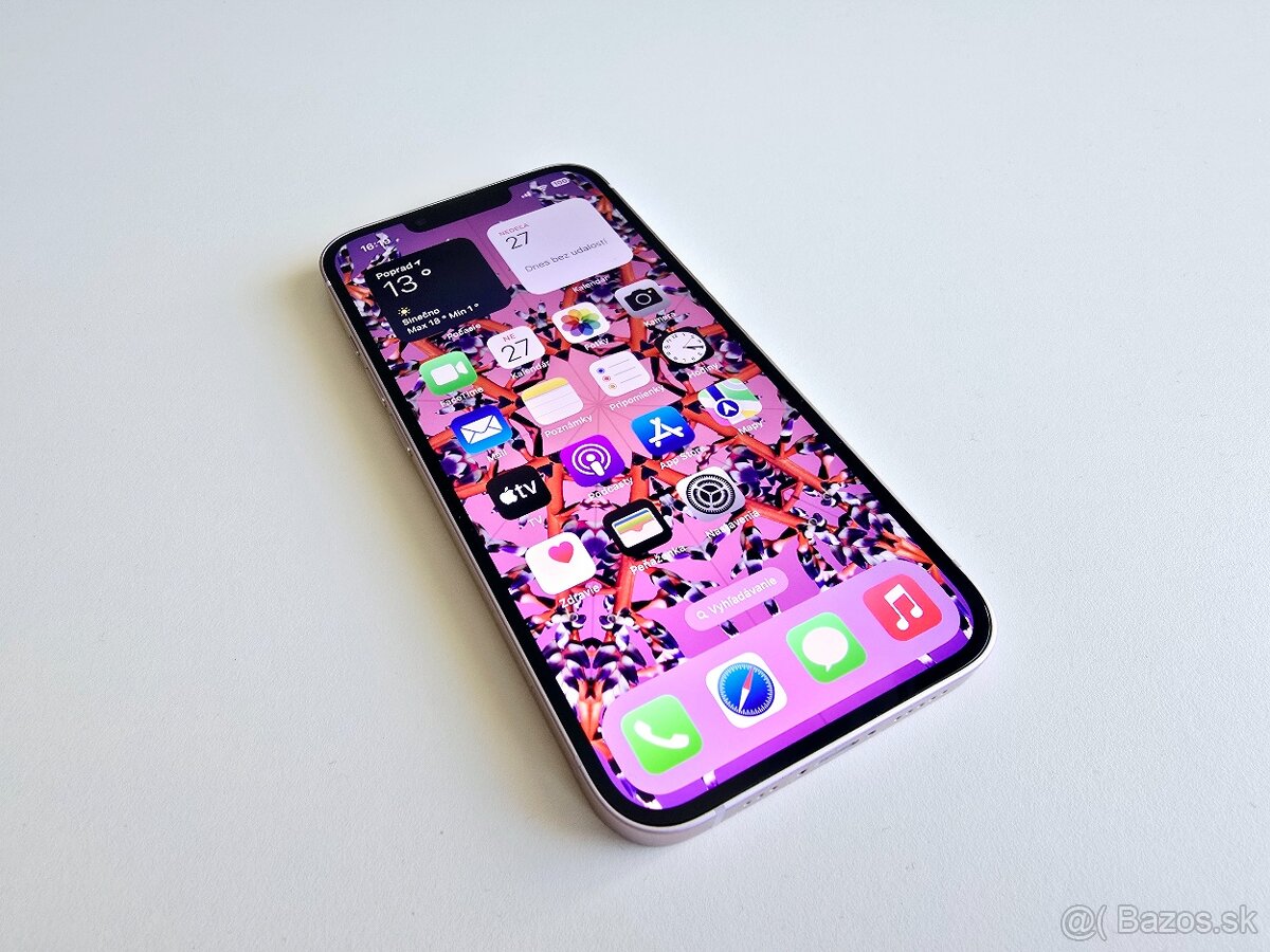 APPLE IPHONE 13 PINK 128GB,ZDRAVIE BATERKY 100%