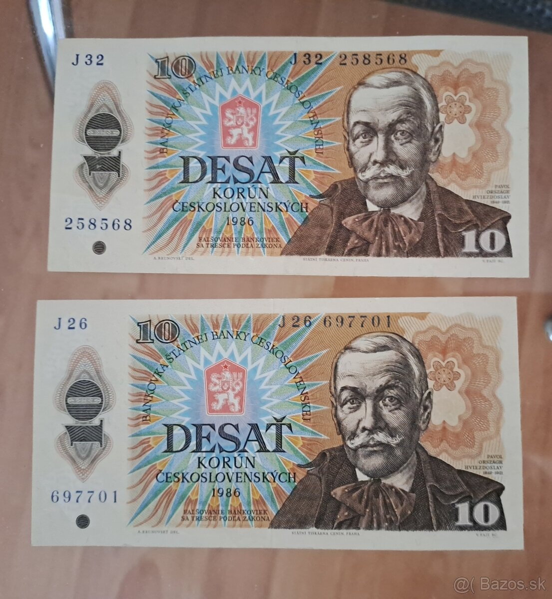 2x ceskoslovenske bankovky 10ksc 1986