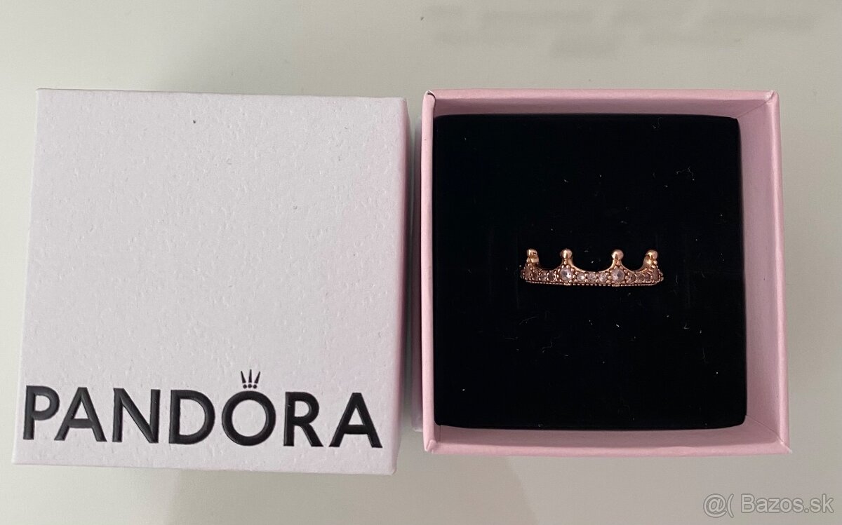 Pandora prsteň korunka - ružové zlato