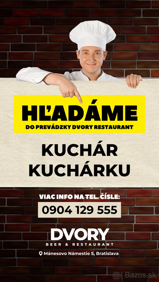 HĽADÁME KUCHÁR/KUCHÁRKU