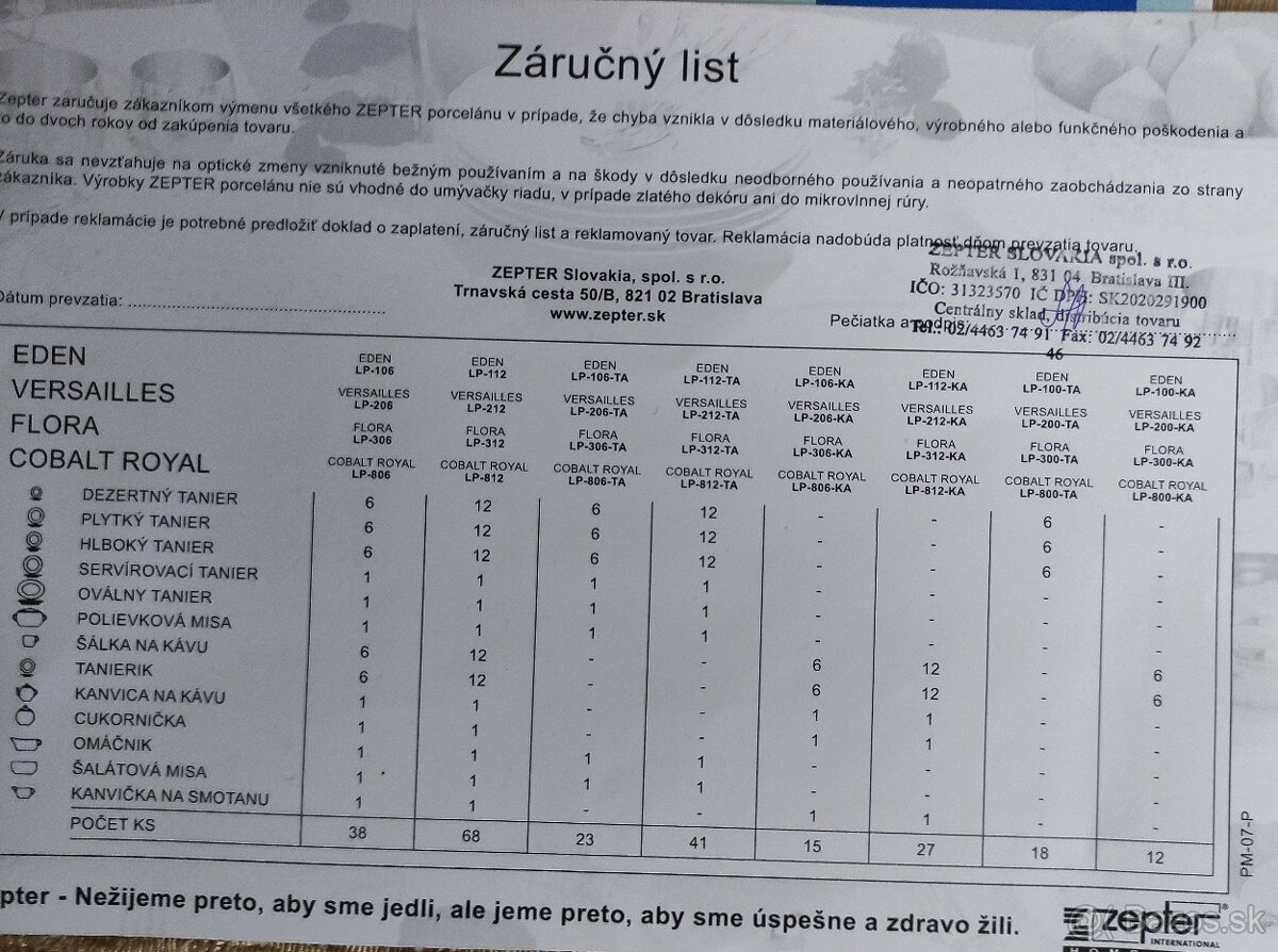 Predaj Modern - kompletna obedova suprava