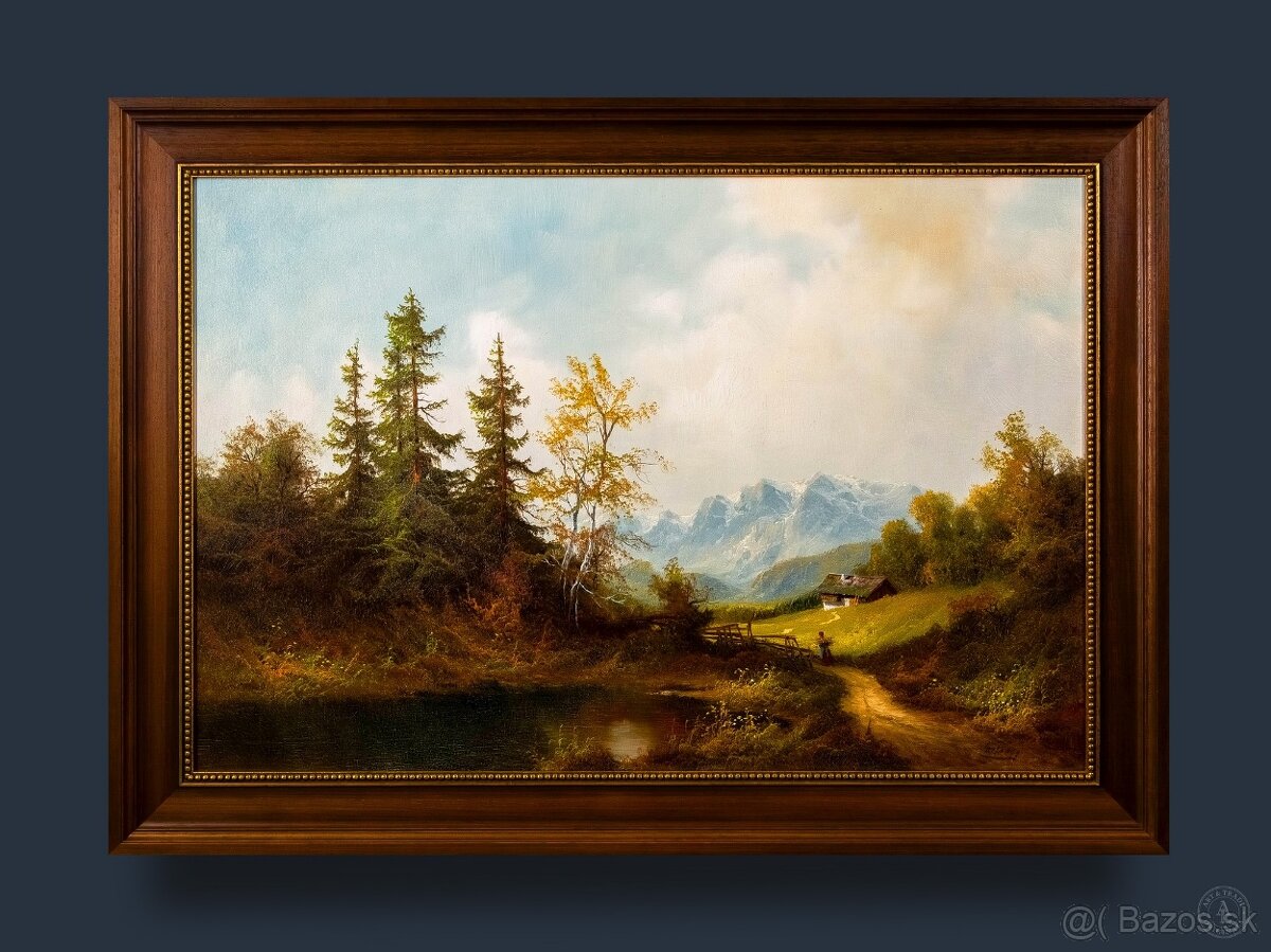 Romantická krajina, sig.Trelony, 1045 × 750 mm