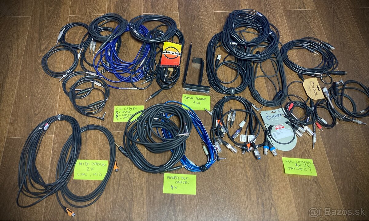 Kable mikrofonove XLR, gitarove a patche