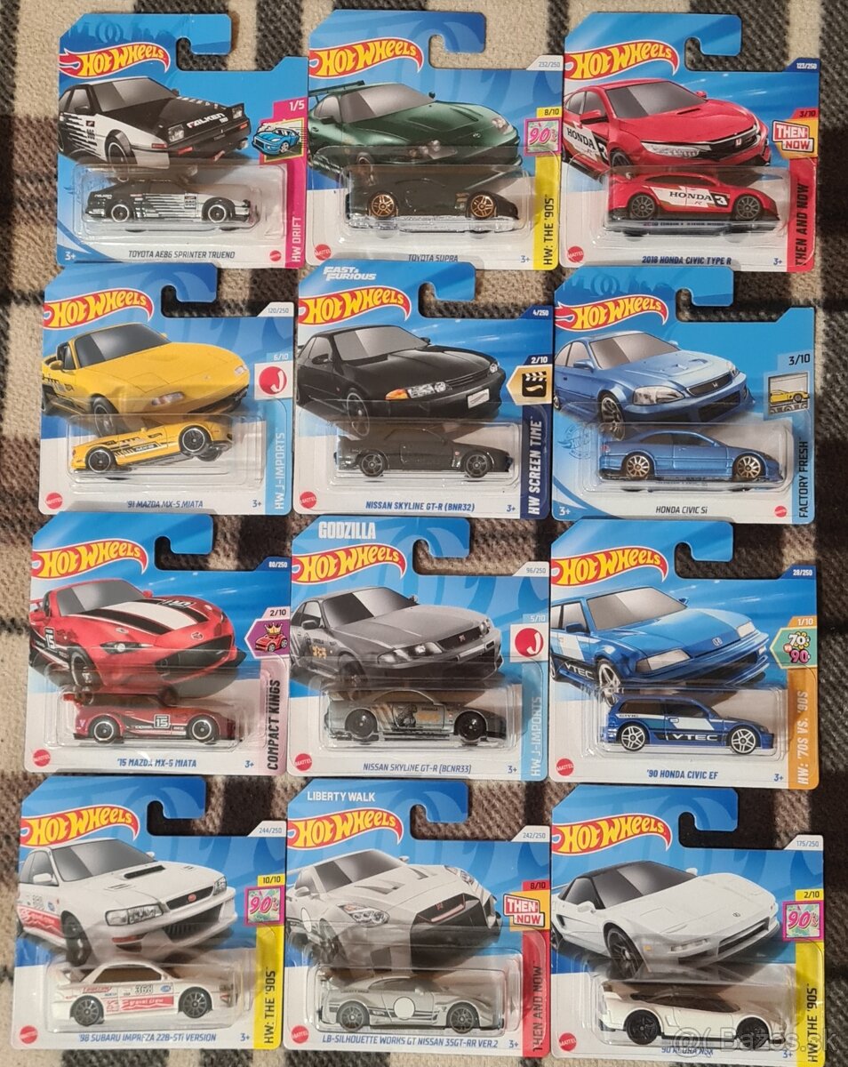 Hot Wheels Nissan, Subaru, Honda, Acura, Toyota, Mazda