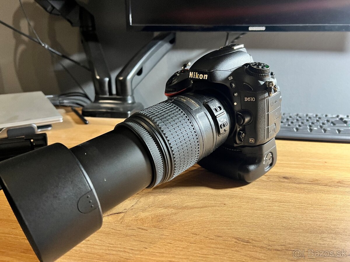 NIKON D610 + battery grip a objektívy