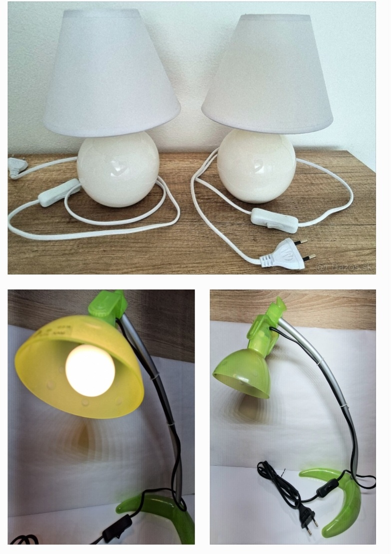LAMPY BIELE , ZELENÁ- zľavnené
