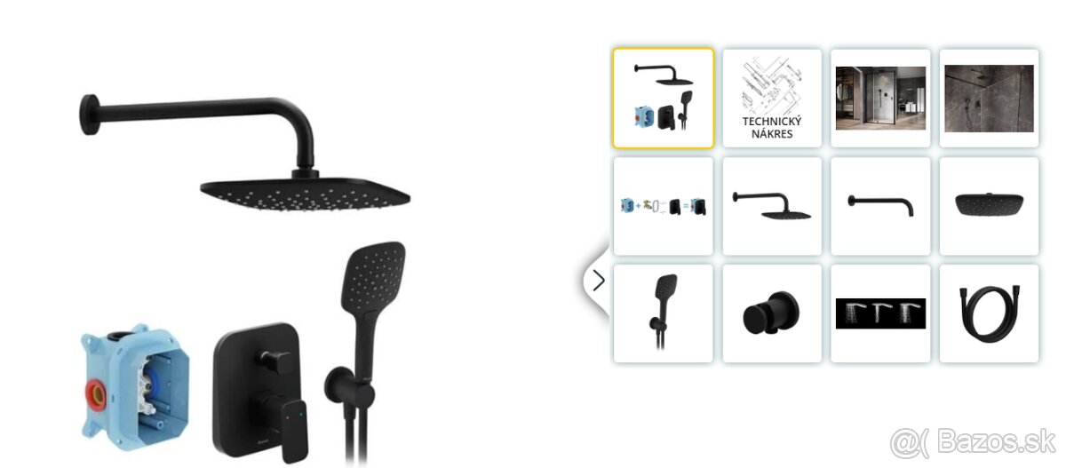 Sprchový systém Ravak 10° - čierny X07S013