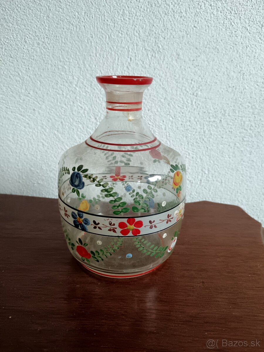 Stará maľovaná fľaša/ váza