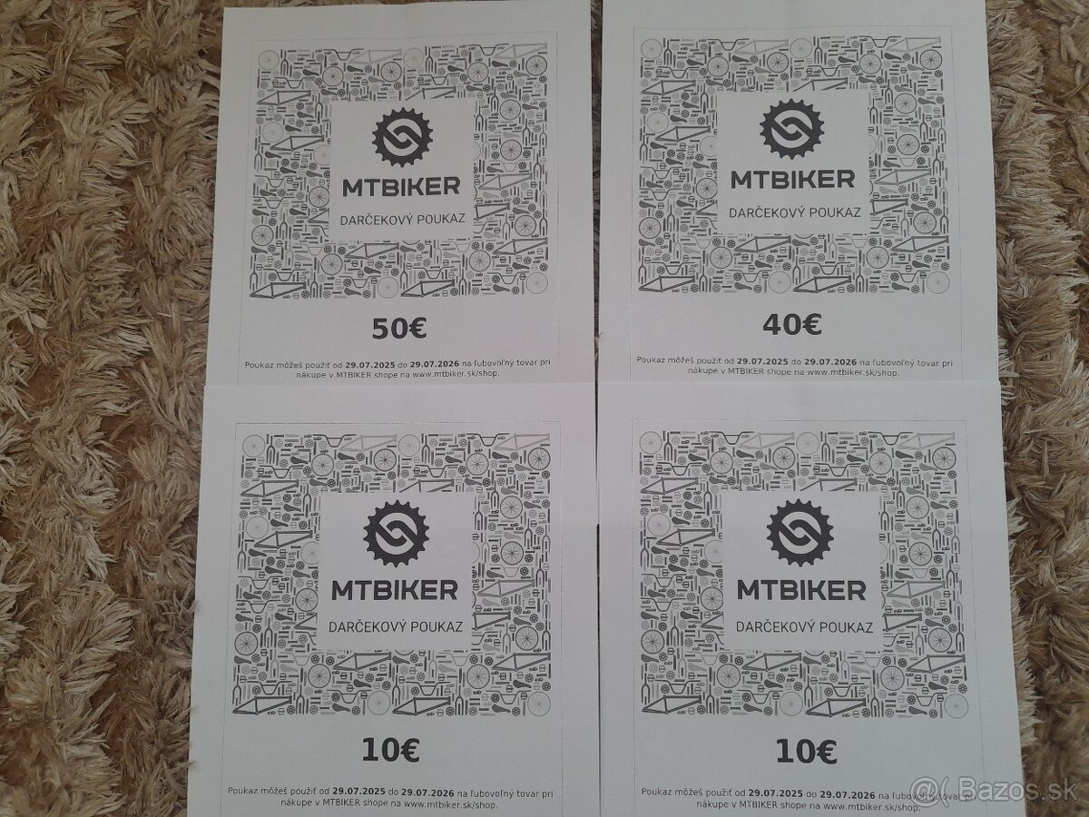 Darčekové poukazy - MTBIKER
