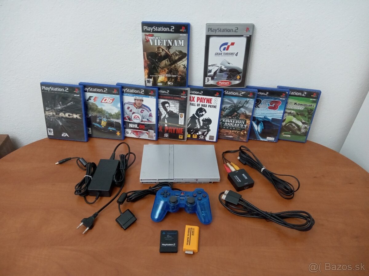 PS2 silver slim + hry