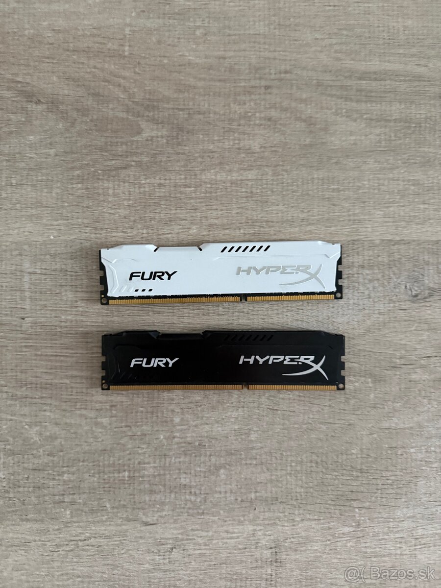 HyperX Fury DDR3 RAM 8GB moduly – biela a čierna verzia