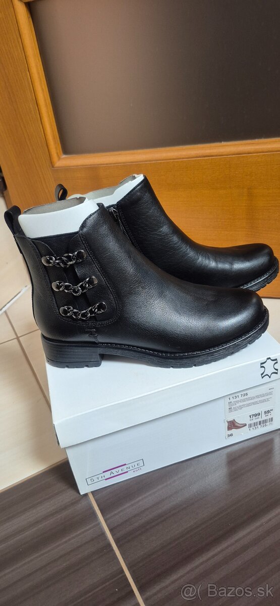 Nové členkové kožené čižmy 36/37