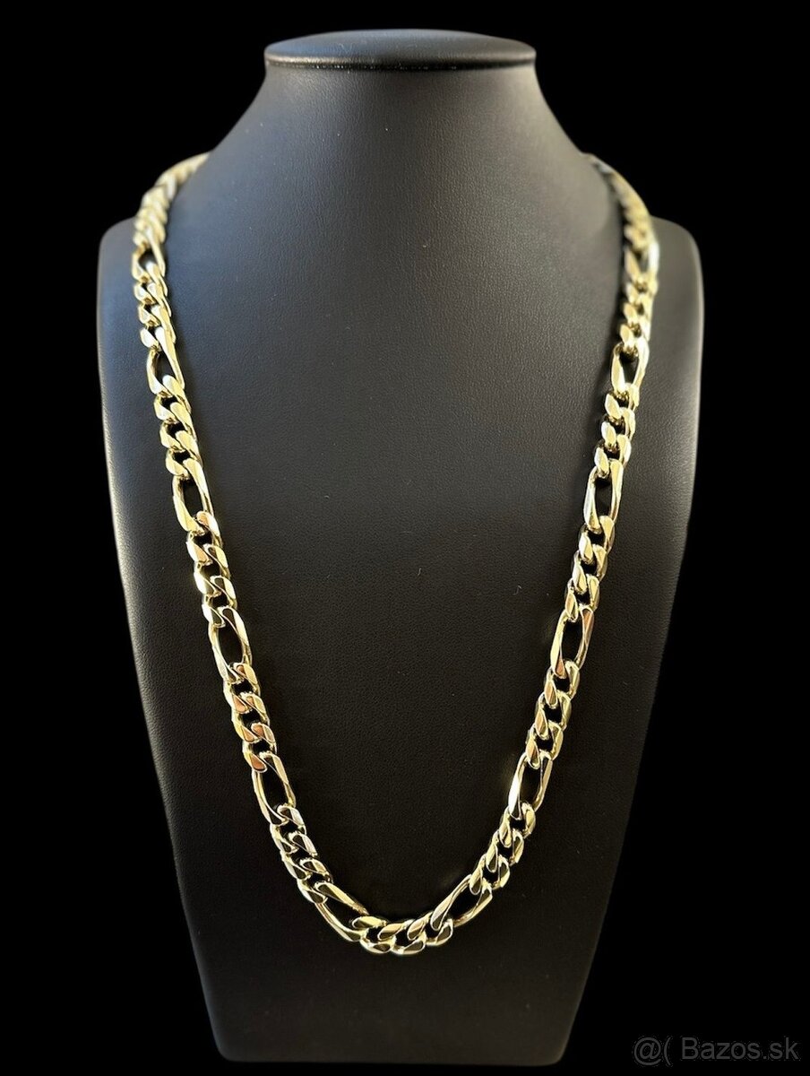 Zlatá reťaz - retiazka Figaro, 14k zlato 585