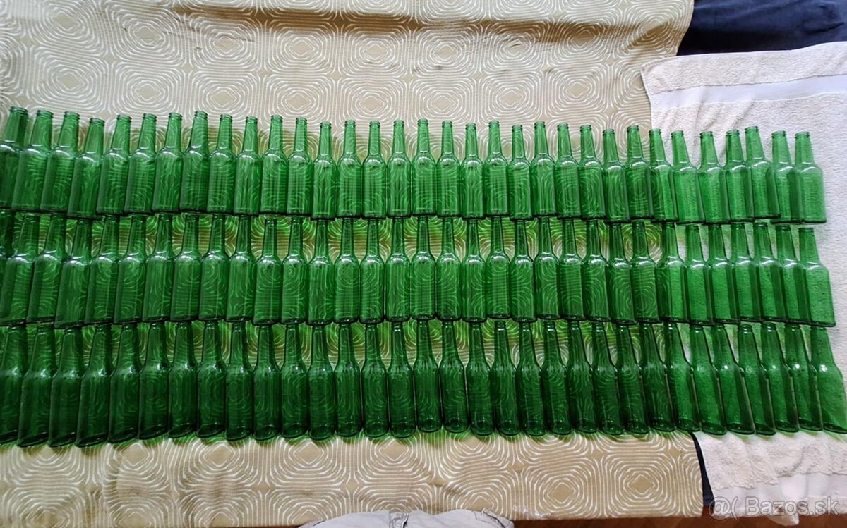 Predám zelené pivové fľaše