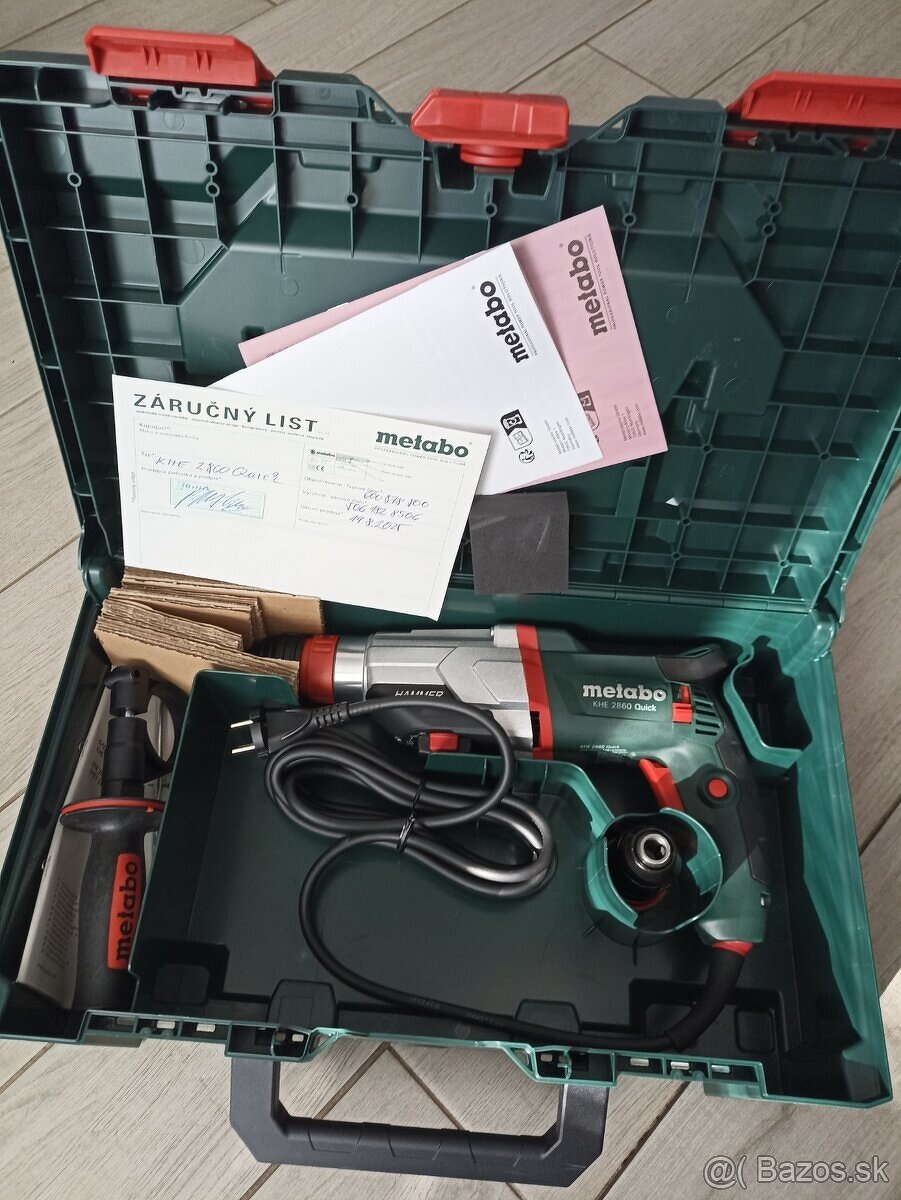 Metabo KHE 2860 Quick, platný záručný list