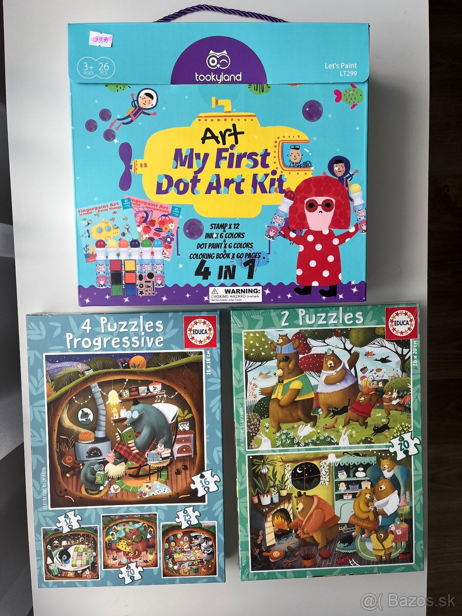 Puzzle detske + kreativna sada My first dot art kit