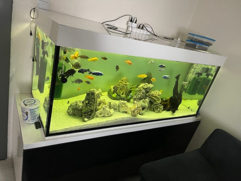 Akvárium s príslušenstvom a podstavcom