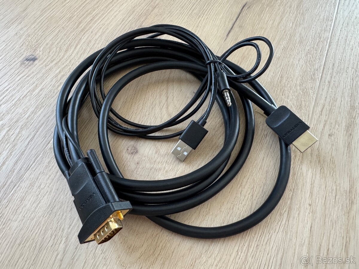 Vention HDMI→VGA s audio a USB napájaním, 2 m