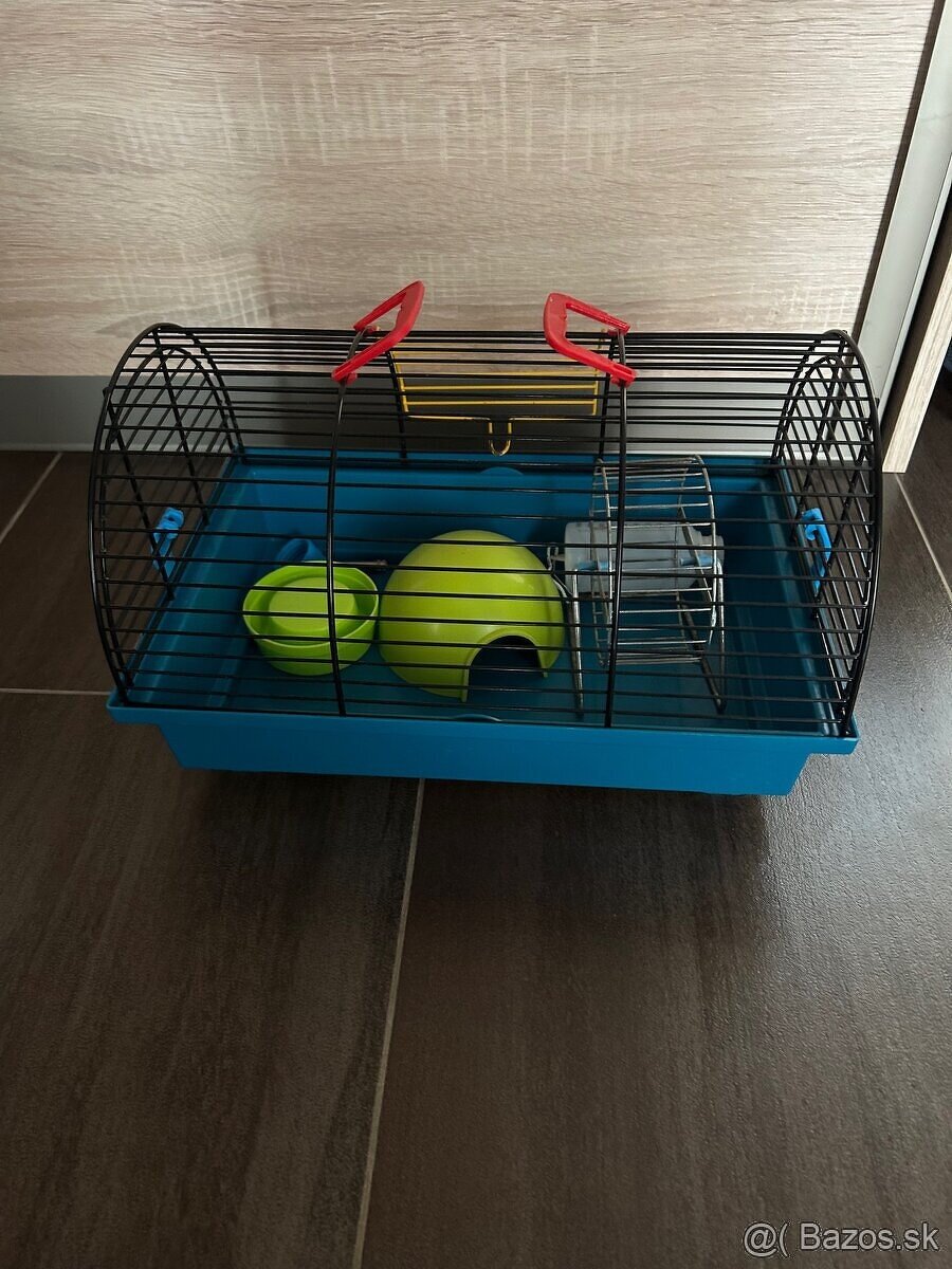 klietka pre škrečka - komplet (+ domček,napajačka,kolotoč)