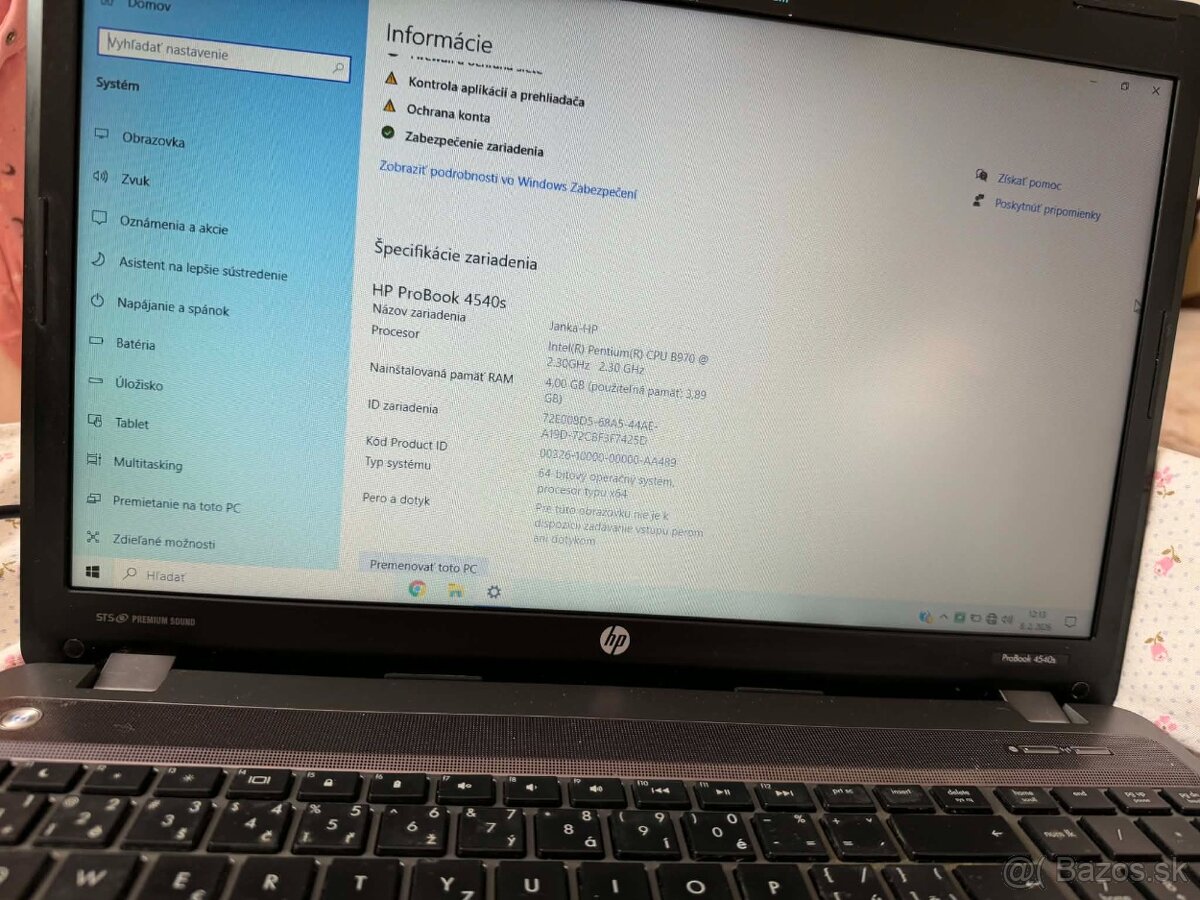 Predám Notebook HP Probook 4540 S