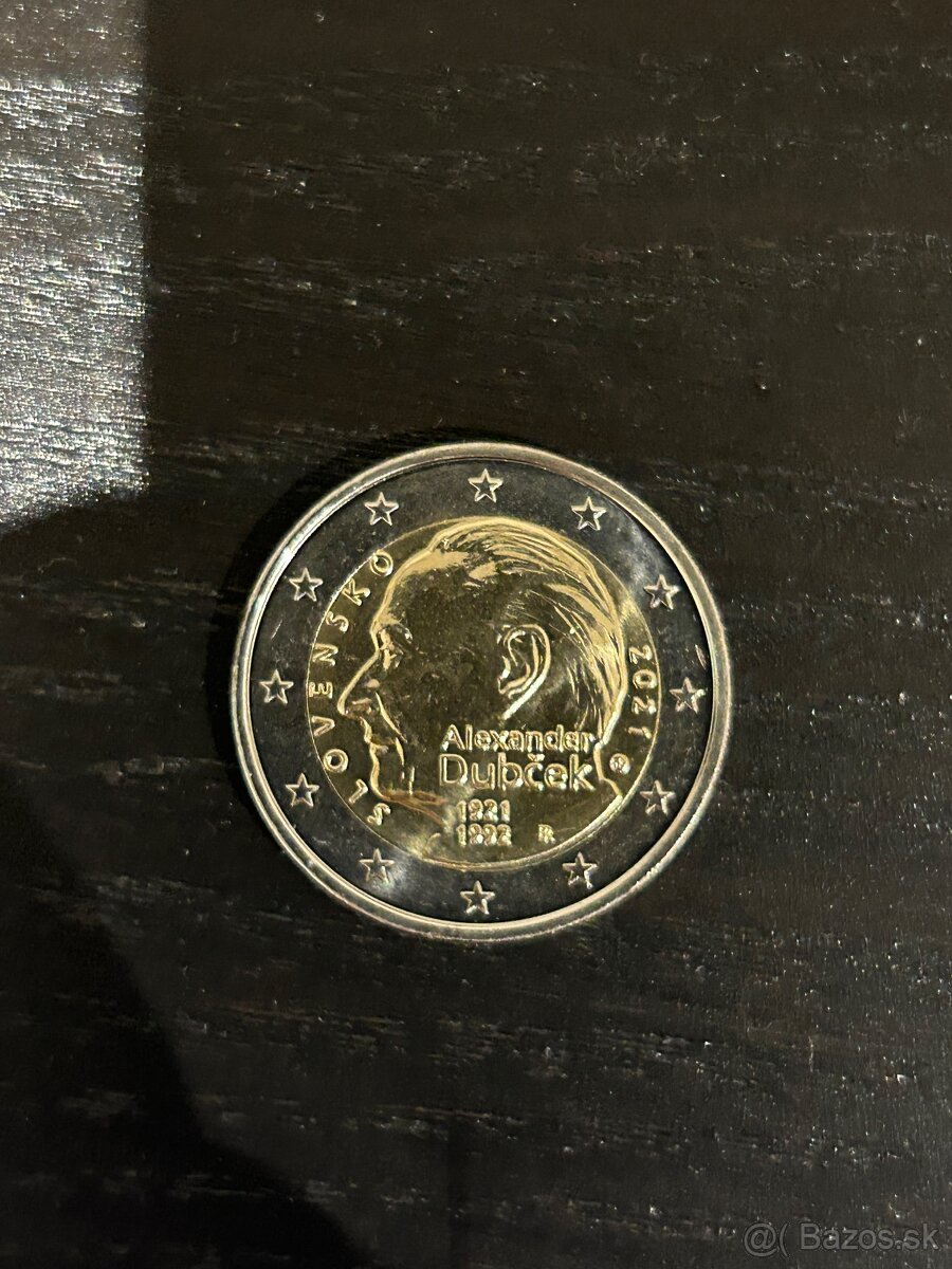 2€ pamätná minca Alexander Dubček