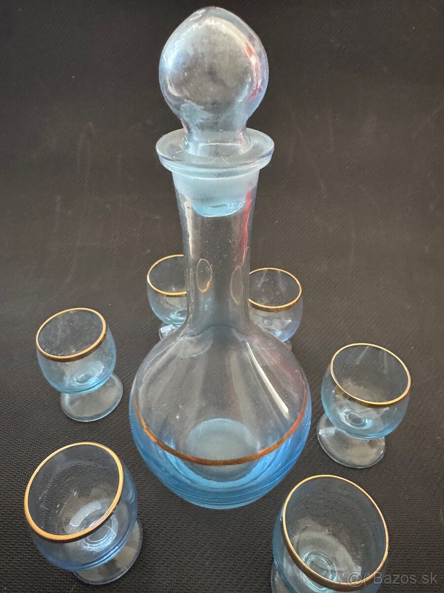 Retro karafa + 6 poharov -12€