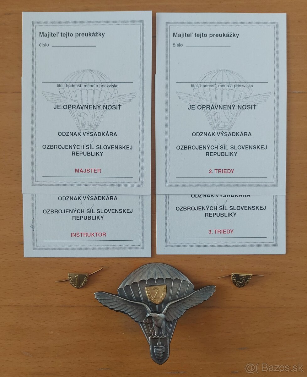 Predám odznak - para, výsadkár, Armáda SR, OS SR