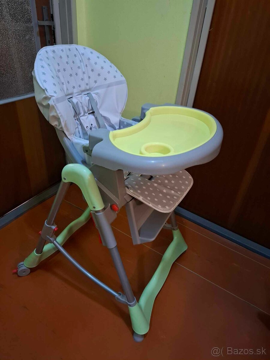Detská jedálenská polohovateľná stolička