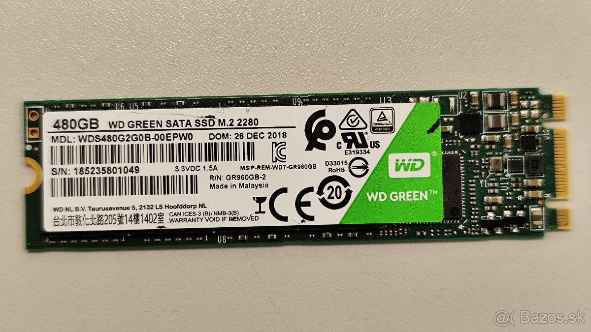 SSD 480GB M.2 SATA WD Green