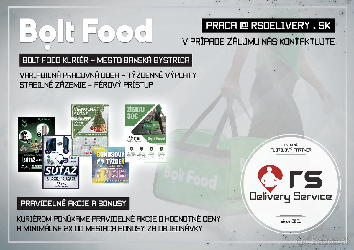 Bolt Food Kuriér - RS Delivery Service - Banská Bystrica