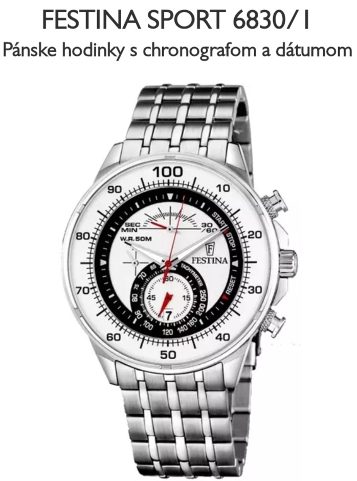 Pánske vodotesné hodinky Festina.