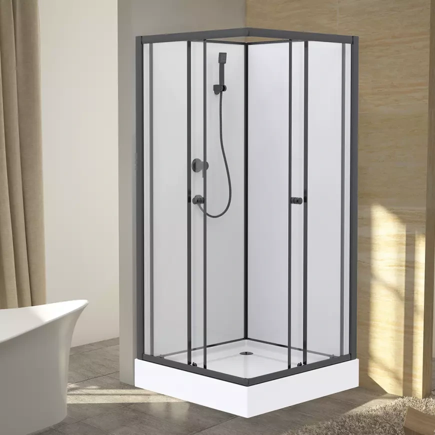 💧 Sprchový box štvorcový Elize 80x80x200 čierny (+vanička)