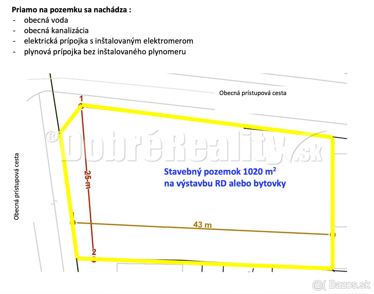 Stavebný pozemok na výstavbu RD alebo bytovky