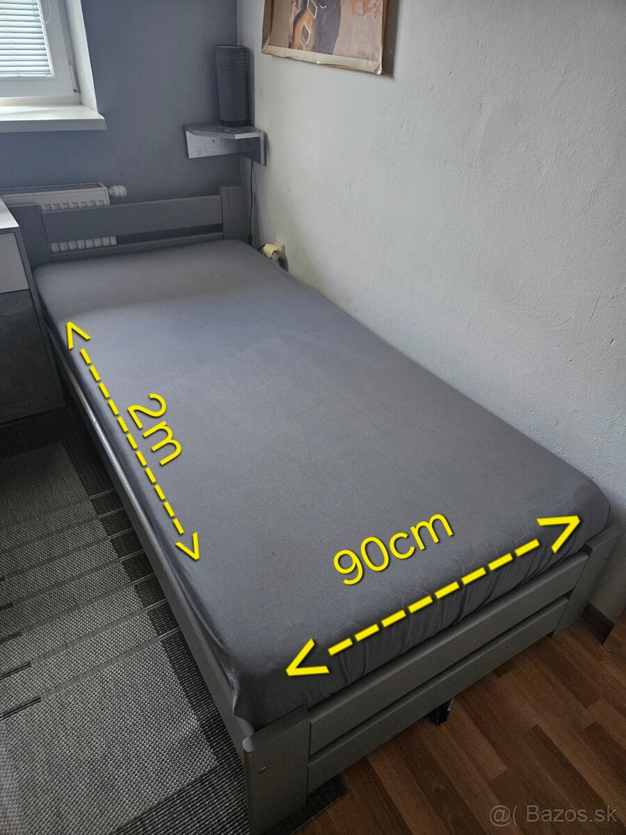 Jednoložková posteľ + matrac