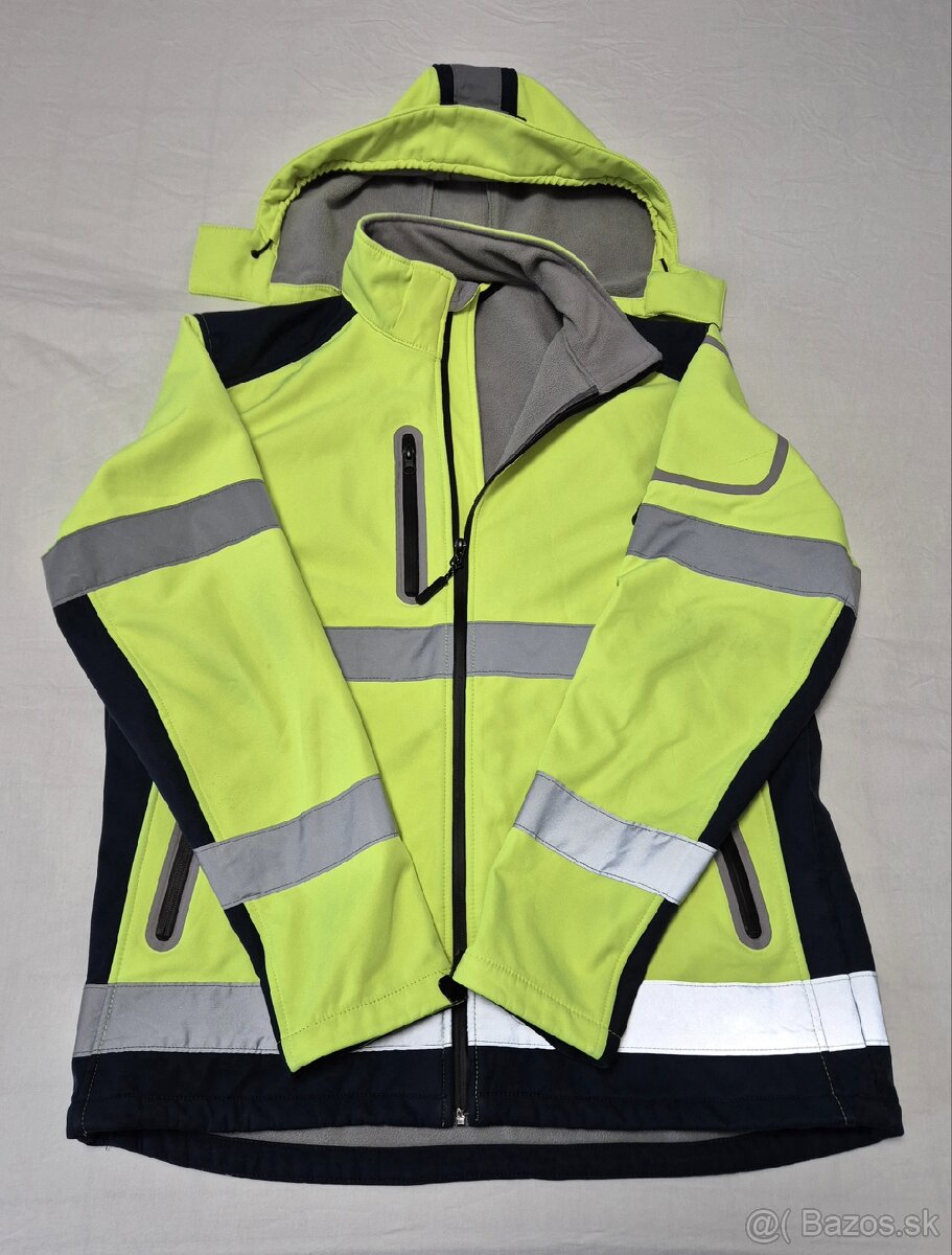 Reflexná bunda so softshelovou podšívkou a kapucňou