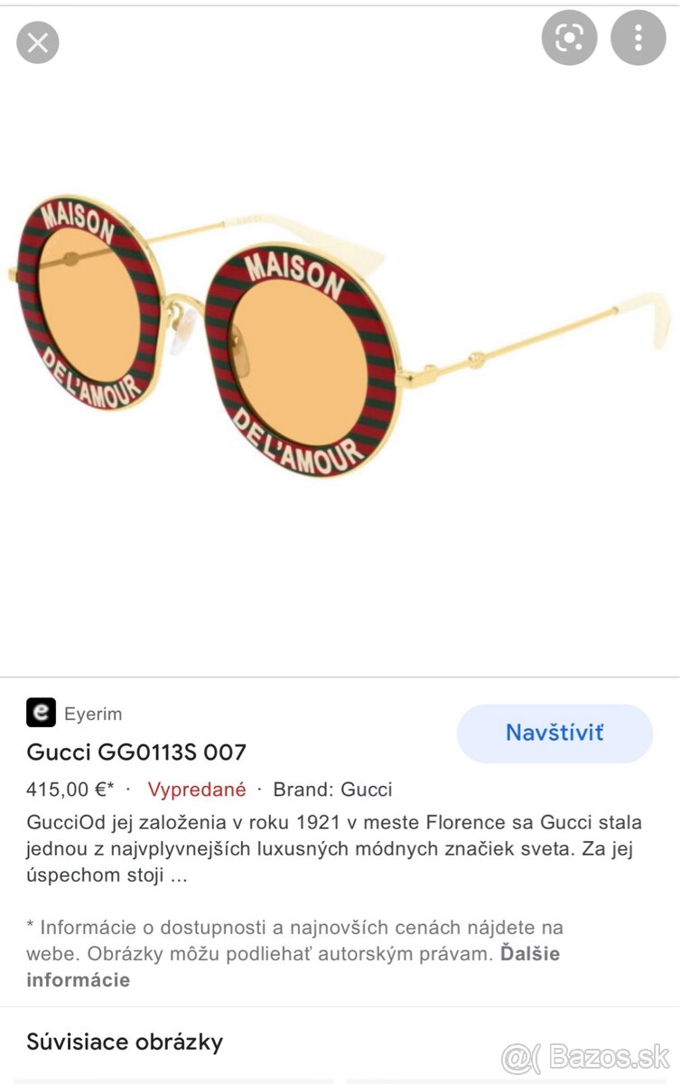 Slnečné okuliare Gucci GG0113S 007
