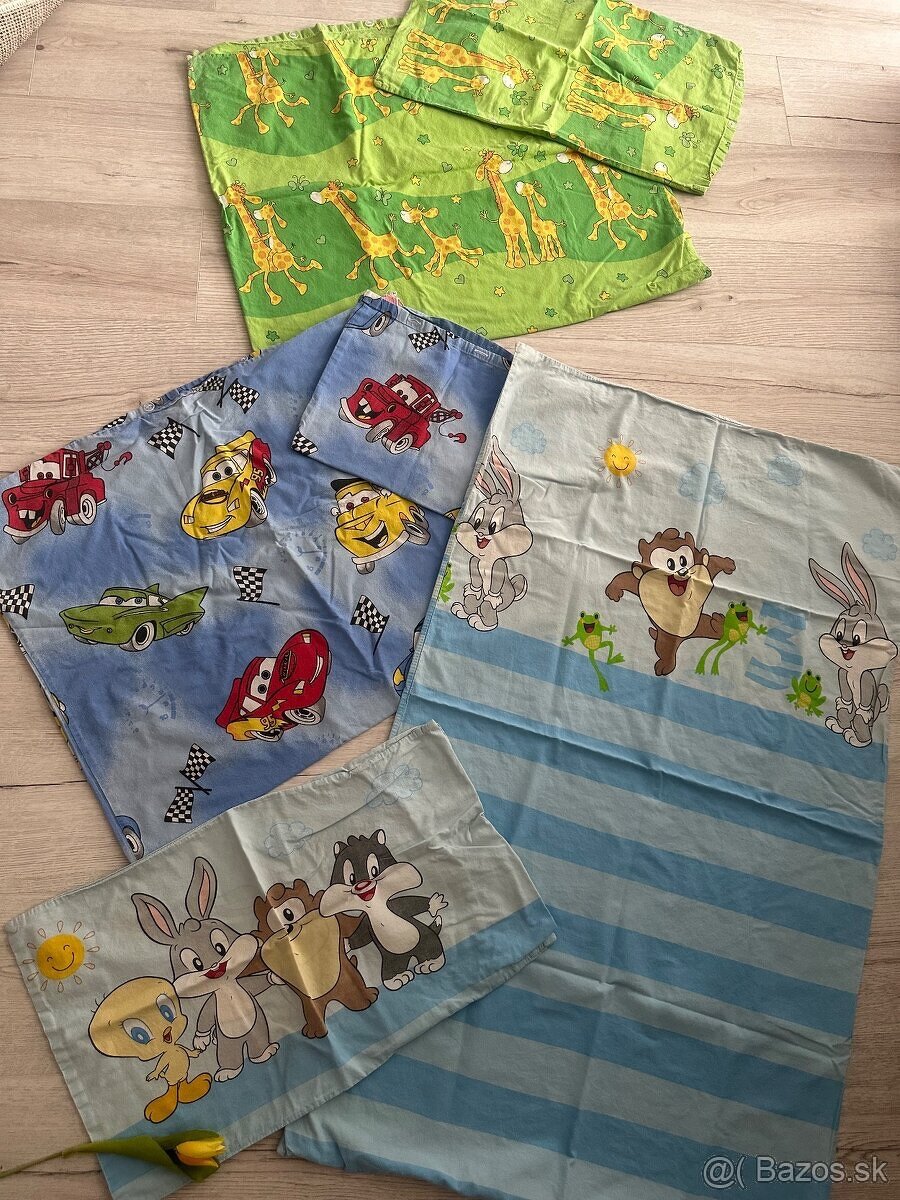 Posteľné oblečky, 4ks plachty, uteráčiky, paplon a vankúš
